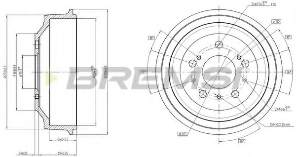 Тормозной барабан bremsi DR5255