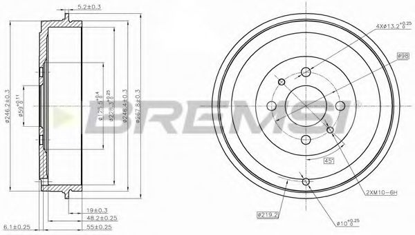 Тормозной барабан bremsi DR5267
