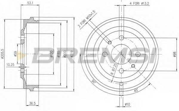 Тормозной барабан bremsi DR5268