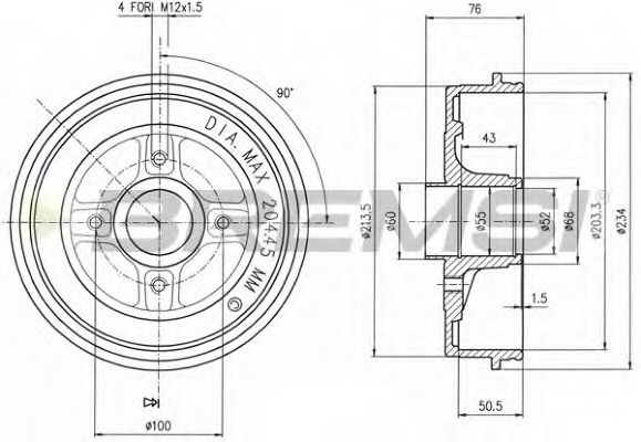 Тормозной барабан bremsi DR5391