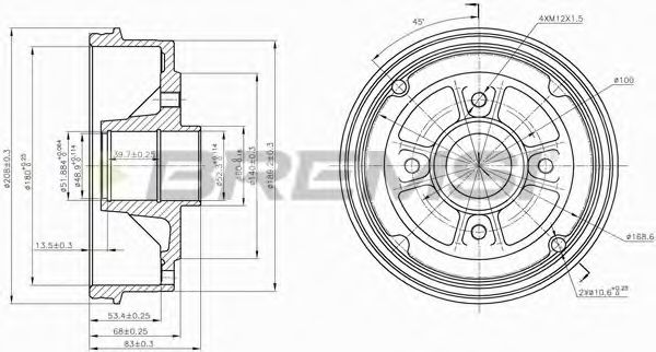 Тормозной барабан bremsi DR5395