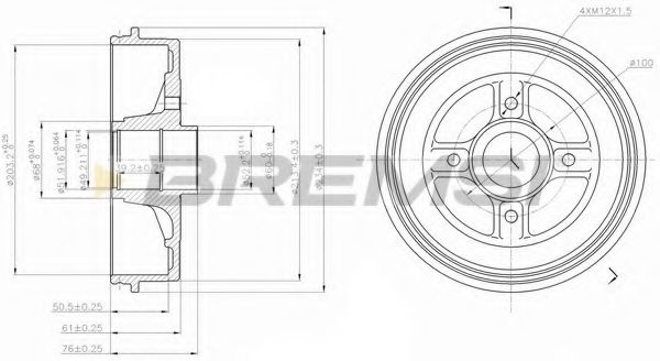 Тормозной барабан bremsi DR5396