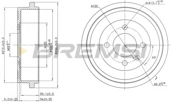 Тормозной барабан bremsi DR5441