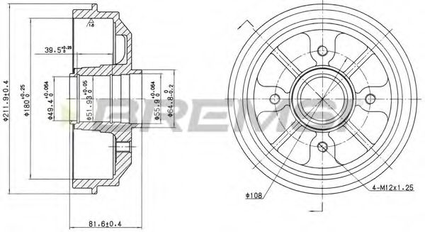 Тормозной барабан bremsi DR5467