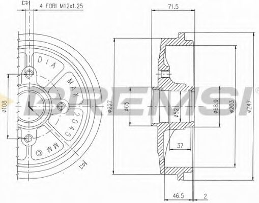 Тормозной барабан bremsi DR5472
