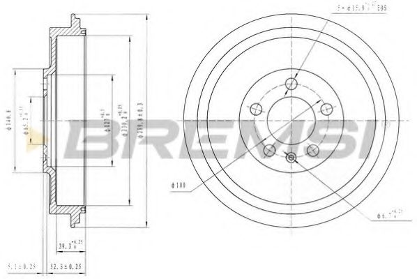 Тормозной барабан bremsi DR5500
