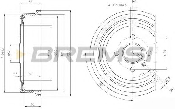 Тормозной барабан bremsi DR5560