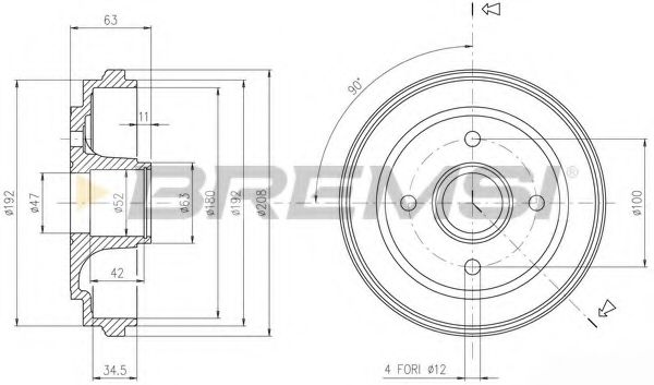 Тормозной барабан bremsi DR5602
