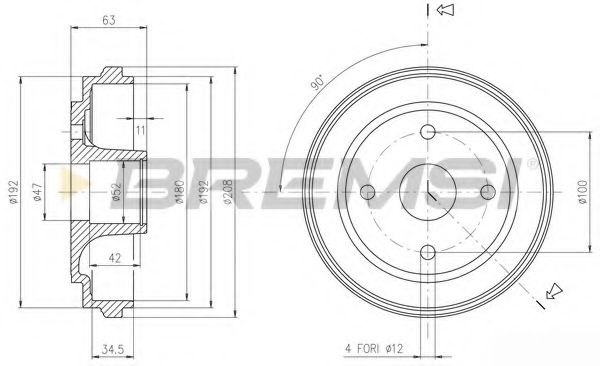 Тормозной барабан bremsi DR5603