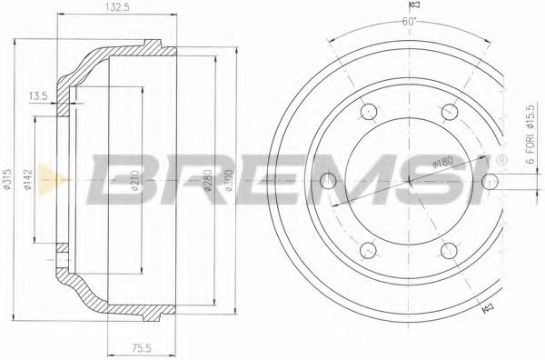 Тормозной барабан bremsi DR5625