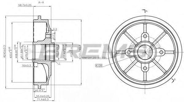 Тормозной барабан bremsi DR5637