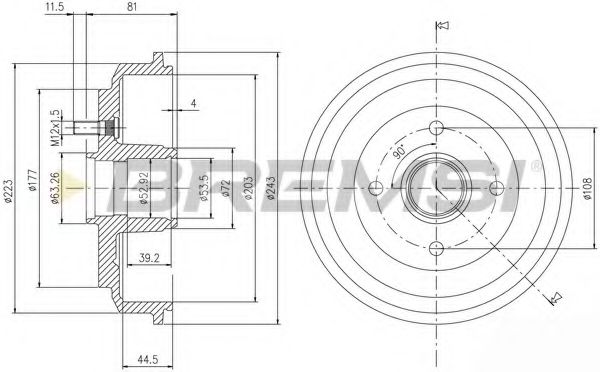 Тормозной барабан bremsi DR5644