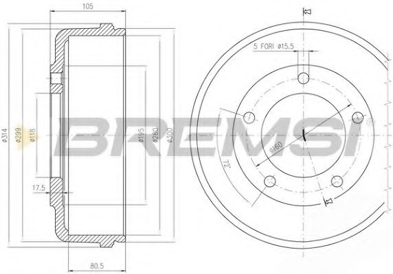 Тормозной барабан bremsi DR5646