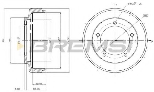 Тормозной барабан bremsi DR5647