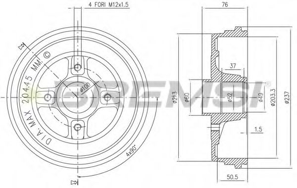 Тормозной барабан bremsi DR5652