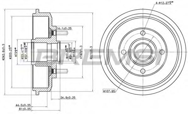 Тормозной барабан bremsi DR5654