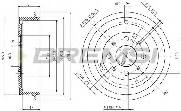 Тормозной барабан bremsi DR5656