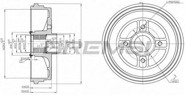 Тормозной барабан bremsi DR5665