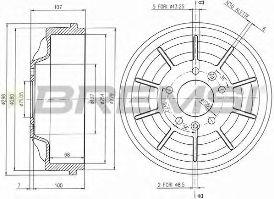 Тормозной барабан bremsi DR5729