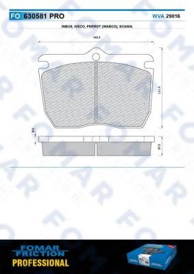 Тормозные колодки fomarfriction FO 630581