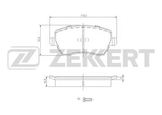Тормозные колодки zekkert BS-1221