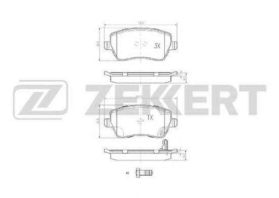 Тормозные колодки zekkert BS-1248