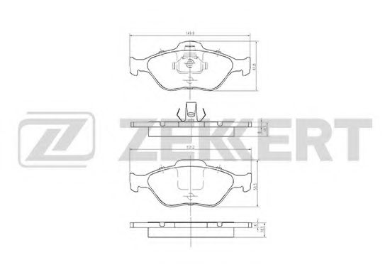 Тормозные колодки zekkert BS-1652