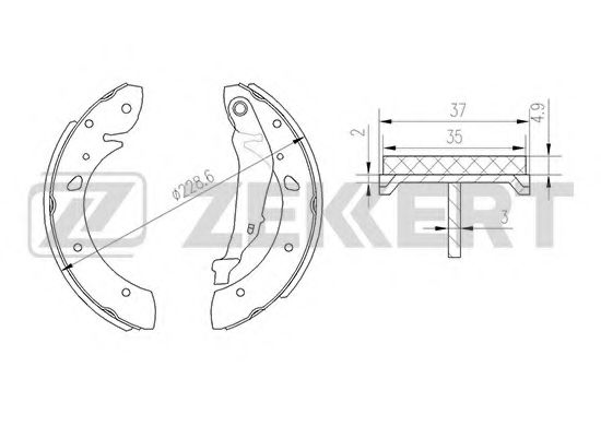 Тормозные колодки барабанные zekkert BK-4022