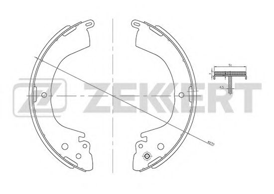 Тормозные колодки барабанные zekkert BK-4023