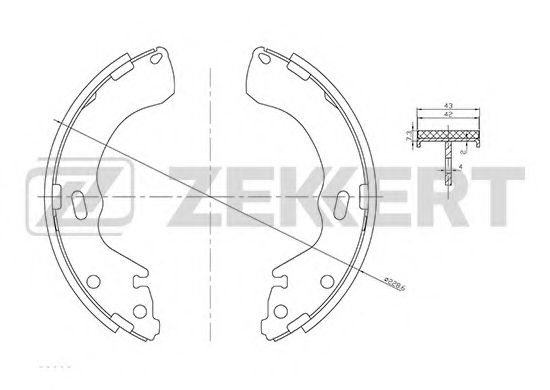 Тормозные колодки барабанные zekkert BK-4025