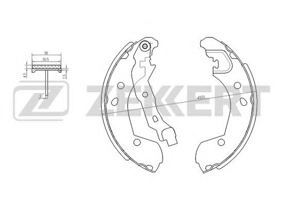 Тормозные колодки барабанные zekkert BK-4026