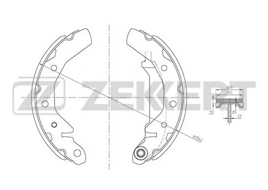Тормозные колодки барабанные zekkert BK-4027