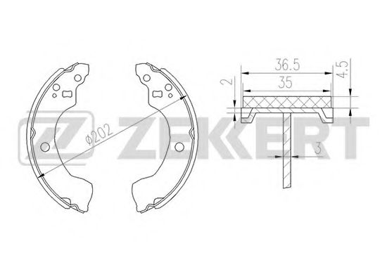 Тормозные колодки барабанные zekkert BK-4030