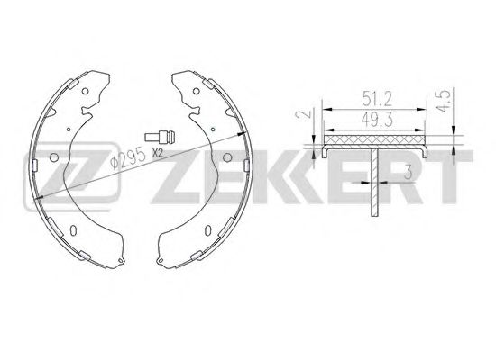 Тормозные колодки барабанные zekkert BK-4034