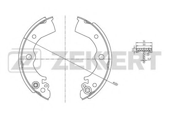 Тормозные колодки барабанные zekkert BK-4035