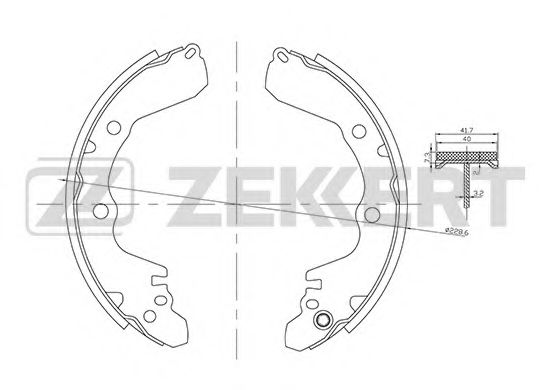 Тормозные колодки барабанные zekkert BK-4037