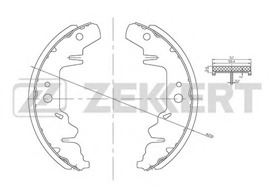 Тормозные колодки барабанные zekkert BK-4039