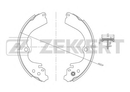 Тормозные колодки барабанные zekkert BK-4040