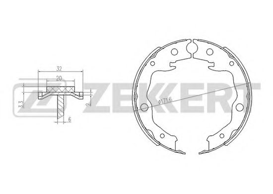 Тормозные колодки барабанные zekkert BK-4043