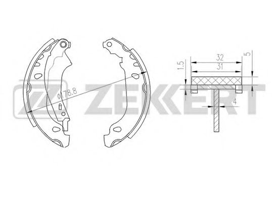 Тормозные колодки барабанные zekkert BK-4045