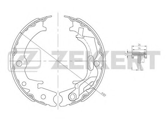 Тормозные колодки барабанные zekkert BK-4051