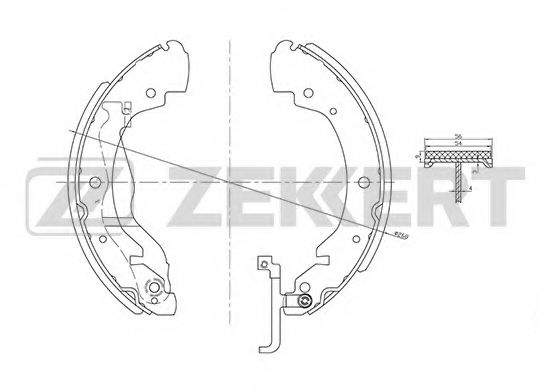 Тормозные колодки барабанные zekkert BK-4052