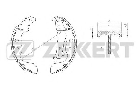 Тормозные колодки барабанные zekkert BK-4054