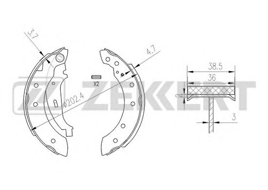 Тормозные колодки барабанные zekkert BK-4058