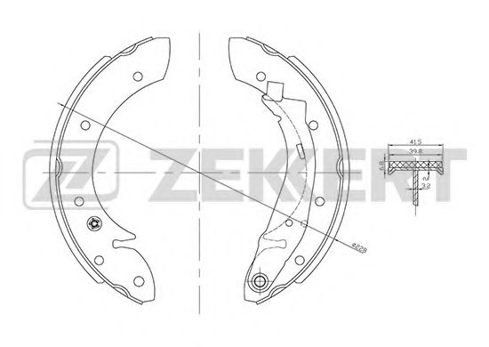 Тормозные колодки барабанные zekkert BK-4069