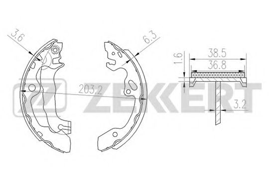 Тормозные колодки барабанные zekkert BK-4188