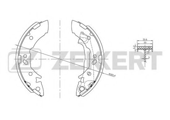 Тормозные колодки барабанные zekkert BK-4217