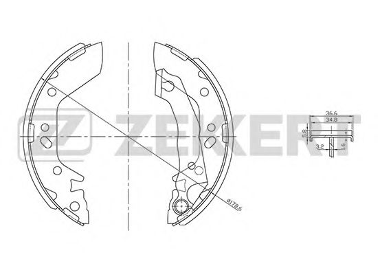 Тормозные колодки барабанные zekkert BK-4219