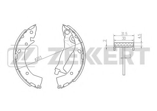 Тормозные колодки барабанные zekkert BK-4236