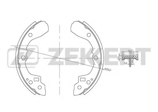 Тормозные колодки барабанные zekkert BK-4250